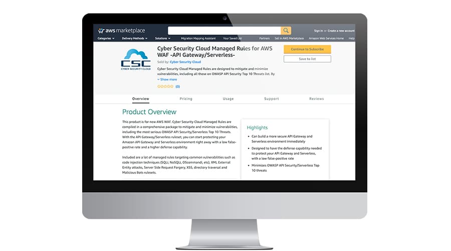 AWS WAF Managed Rules API Gateway Serverless